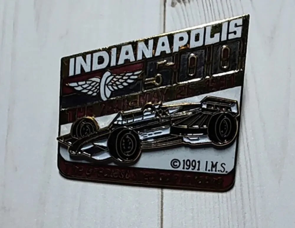 Indy 500 Souvenir Pin 1991 IndyCar Car Mount 75th Indianapolis 500